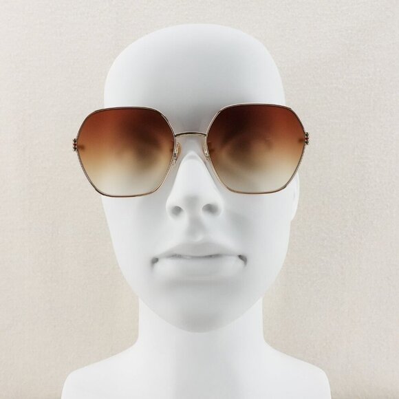 Gucci GG1285 Square Sunglasses Gold Brown OS - Picture 11 of 16